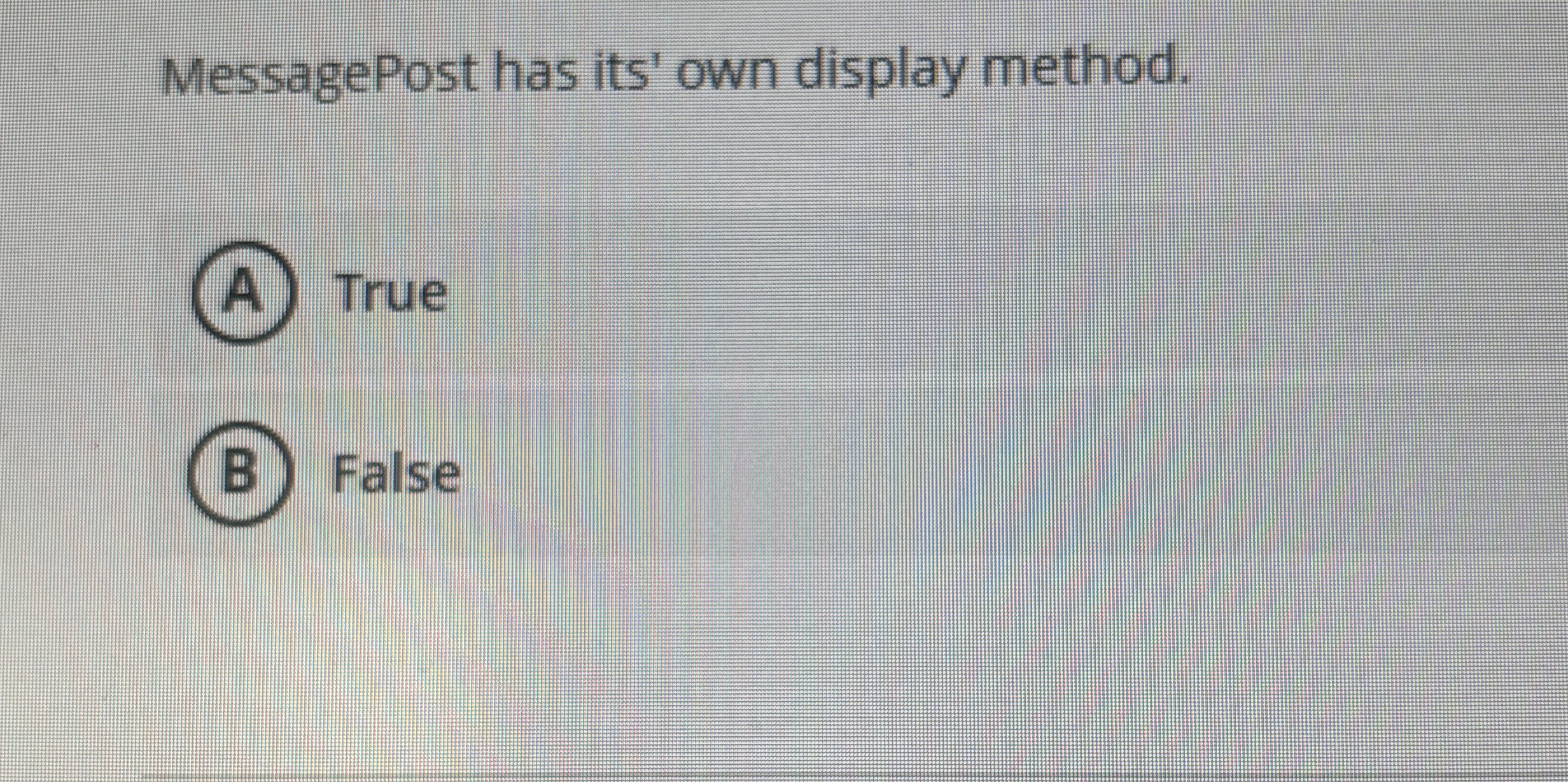 MessagePost has its' own display method. True