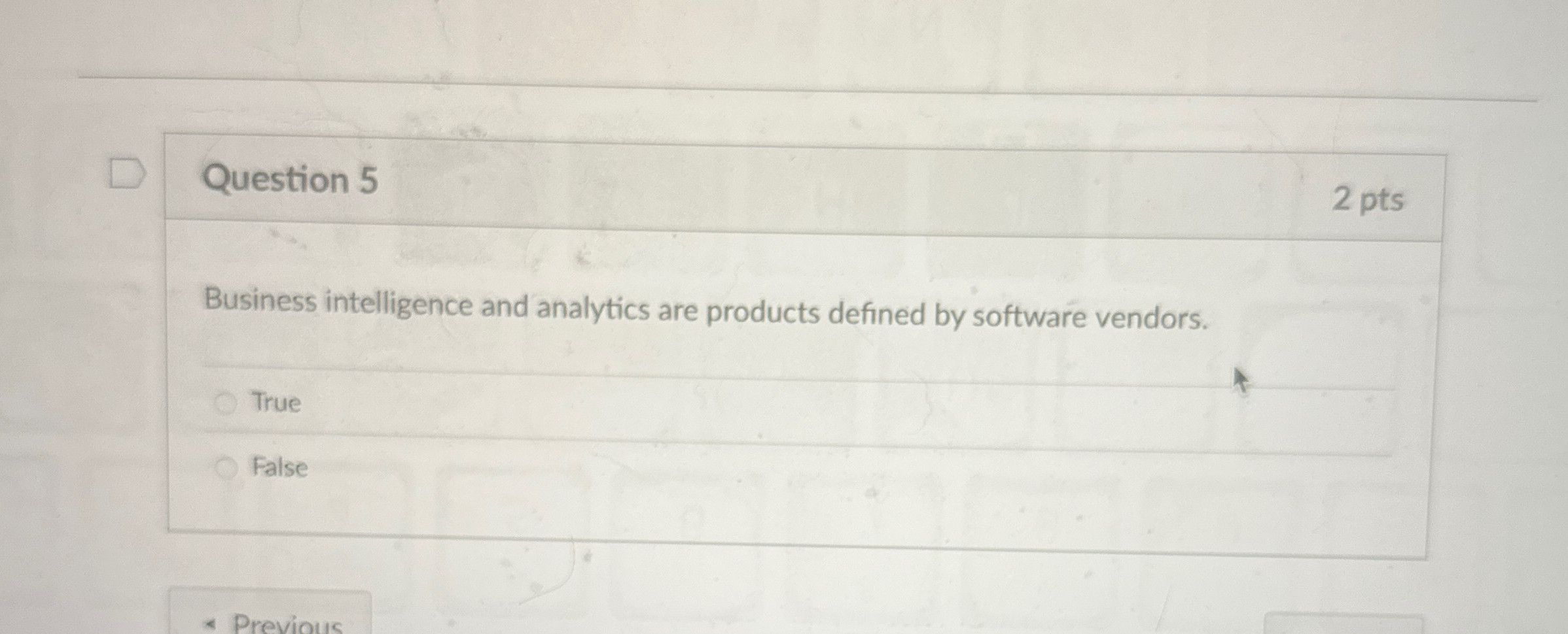 Question 5 Business intelligence and analytics