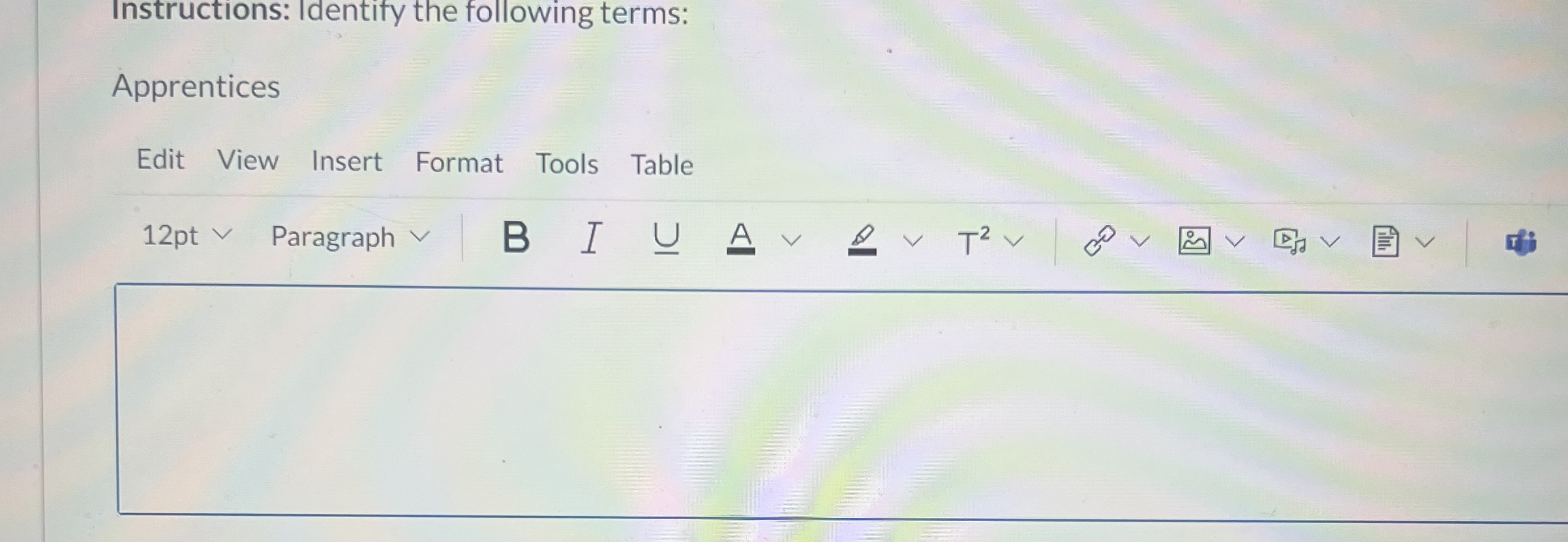 Instructions: Identify the following terms: