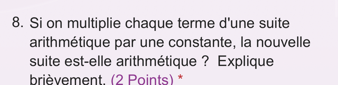 Si on multiplie chaque terme d'une suite arithm