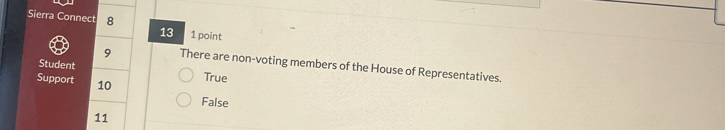 Sierra Connect 8 1 3 1 point Student There are