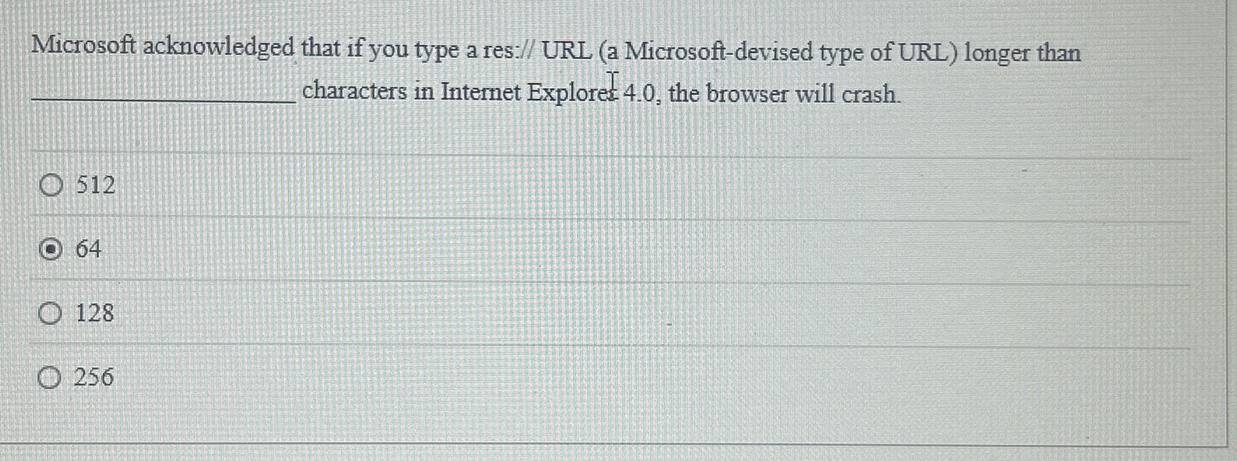 Microsoft acknowledged that if you type a res: /