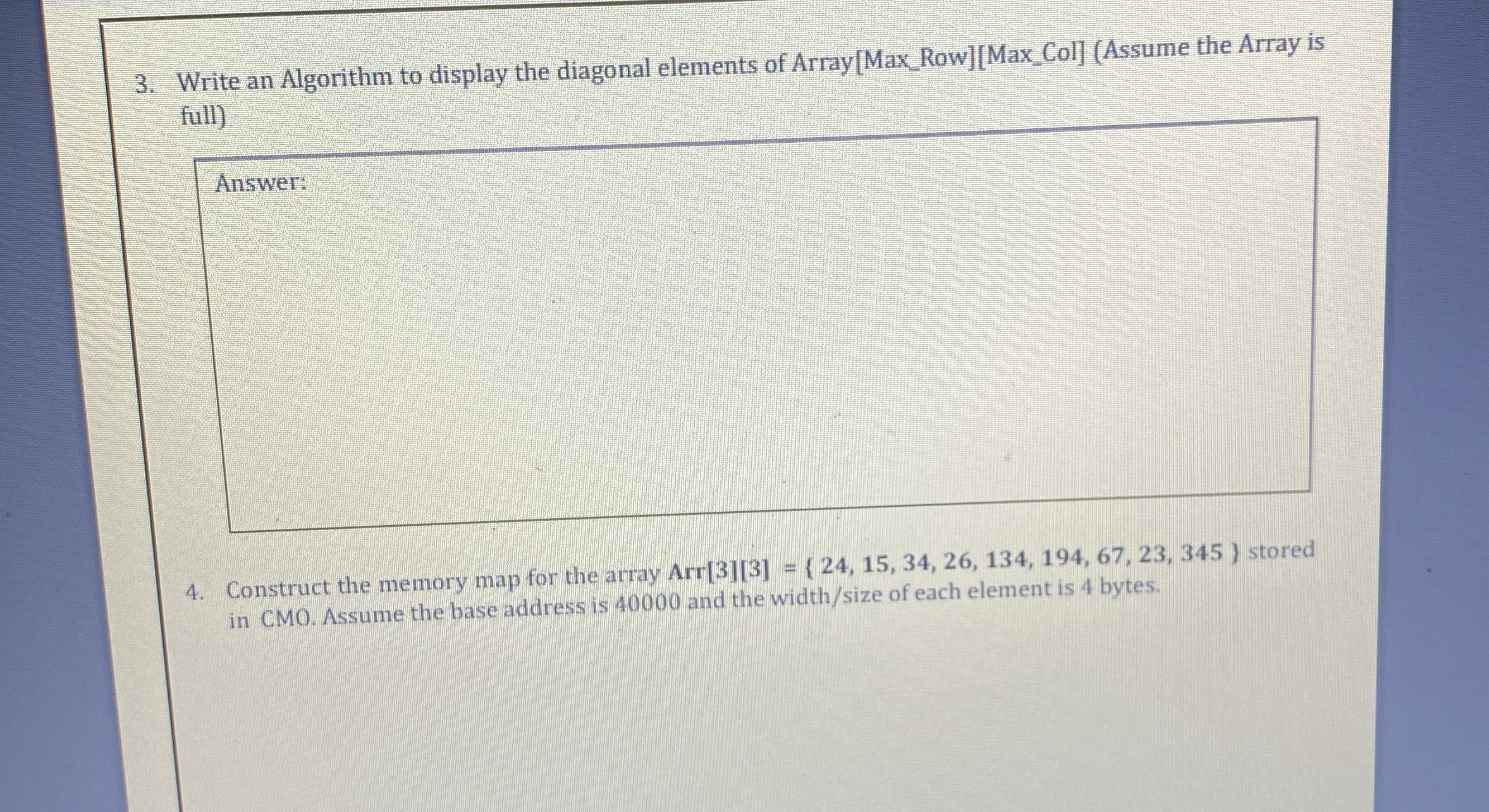 How to solve The algorithm??