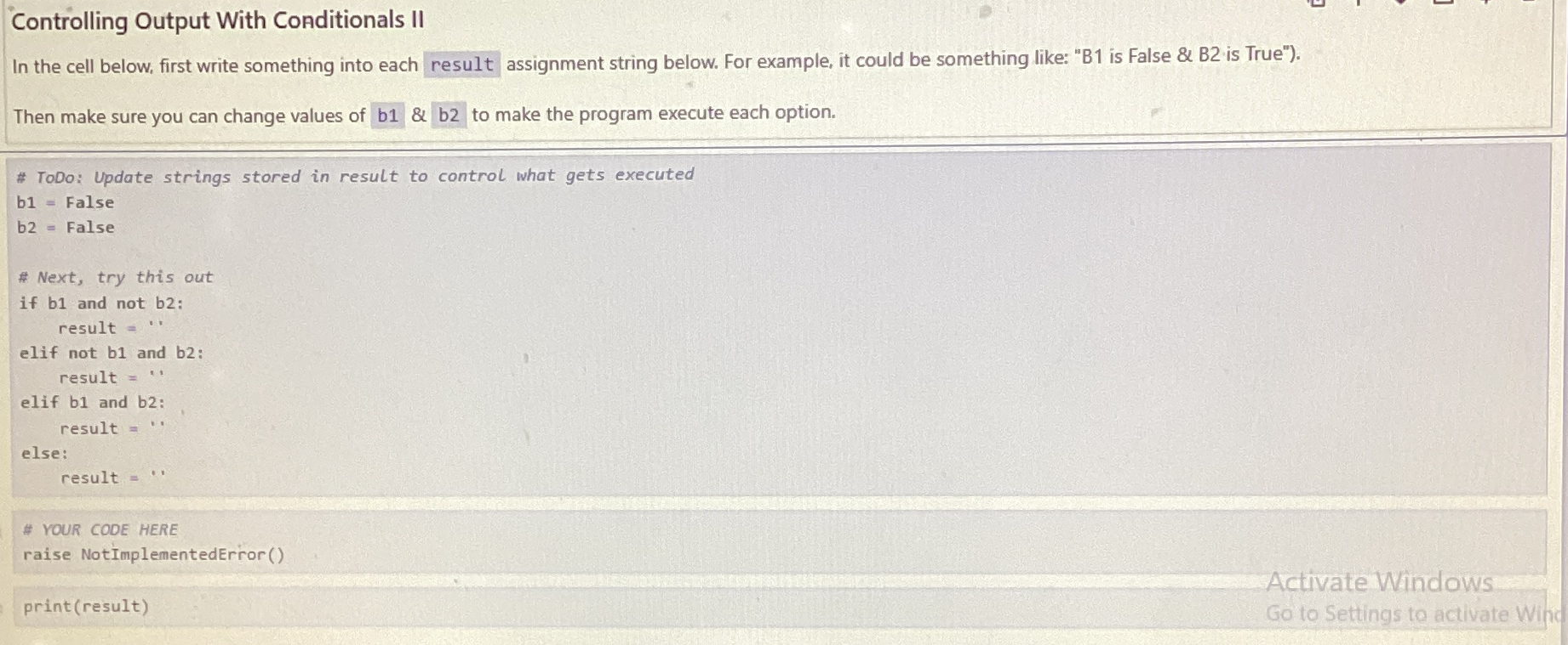 Then make sure you can change values of b 1 & b 2