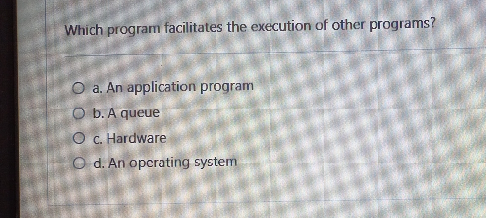 Which program facilitates the execution of other