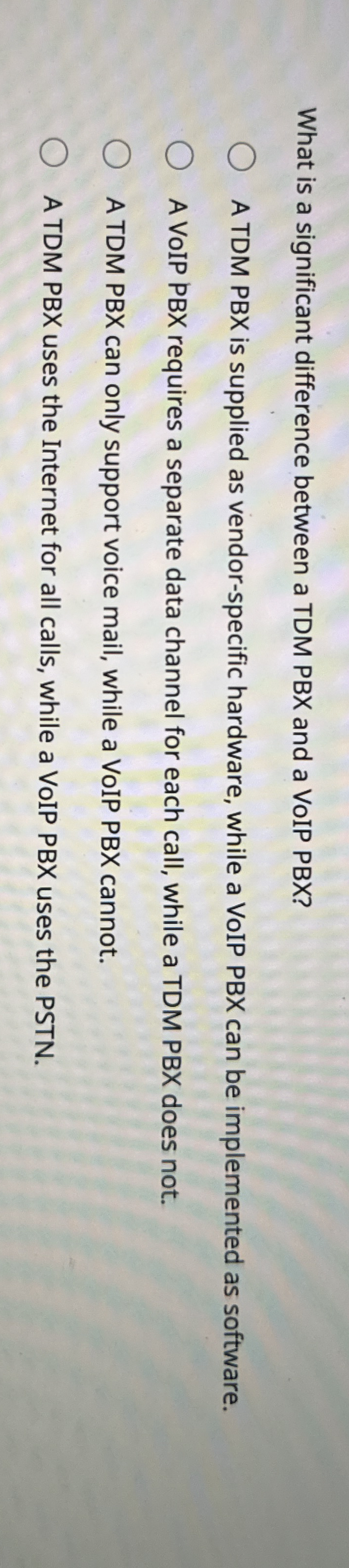 What is a significant difference between a TDM