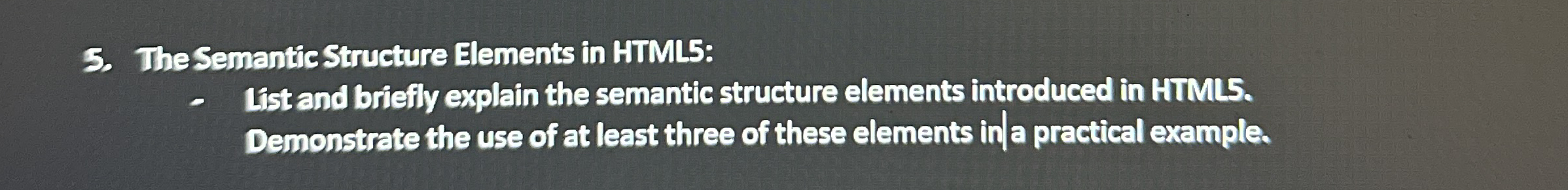 The Semantic Structure Elements in HTML 5 : List