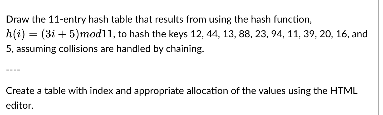 Create a table with index and appropriate
