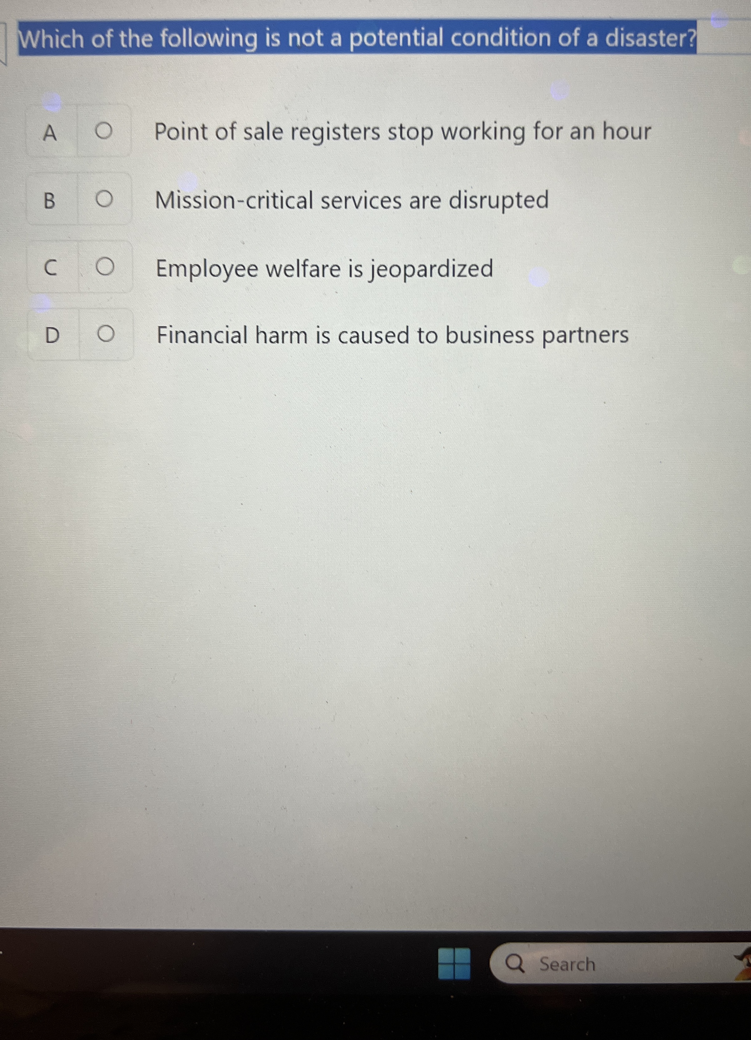 Which of the following is not a potential