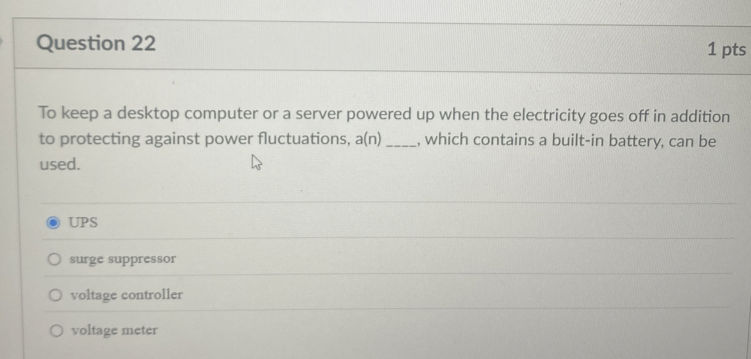 Question 2 2 To keep a desktop computer or a