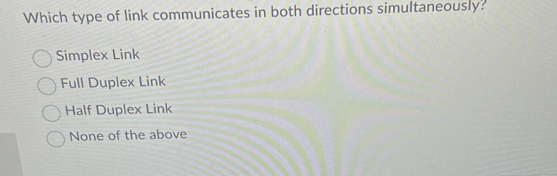 Which type of link communicates in both