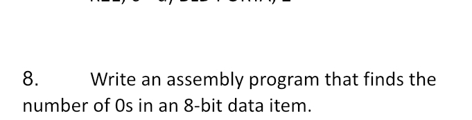 Write an assembly program that finds the number