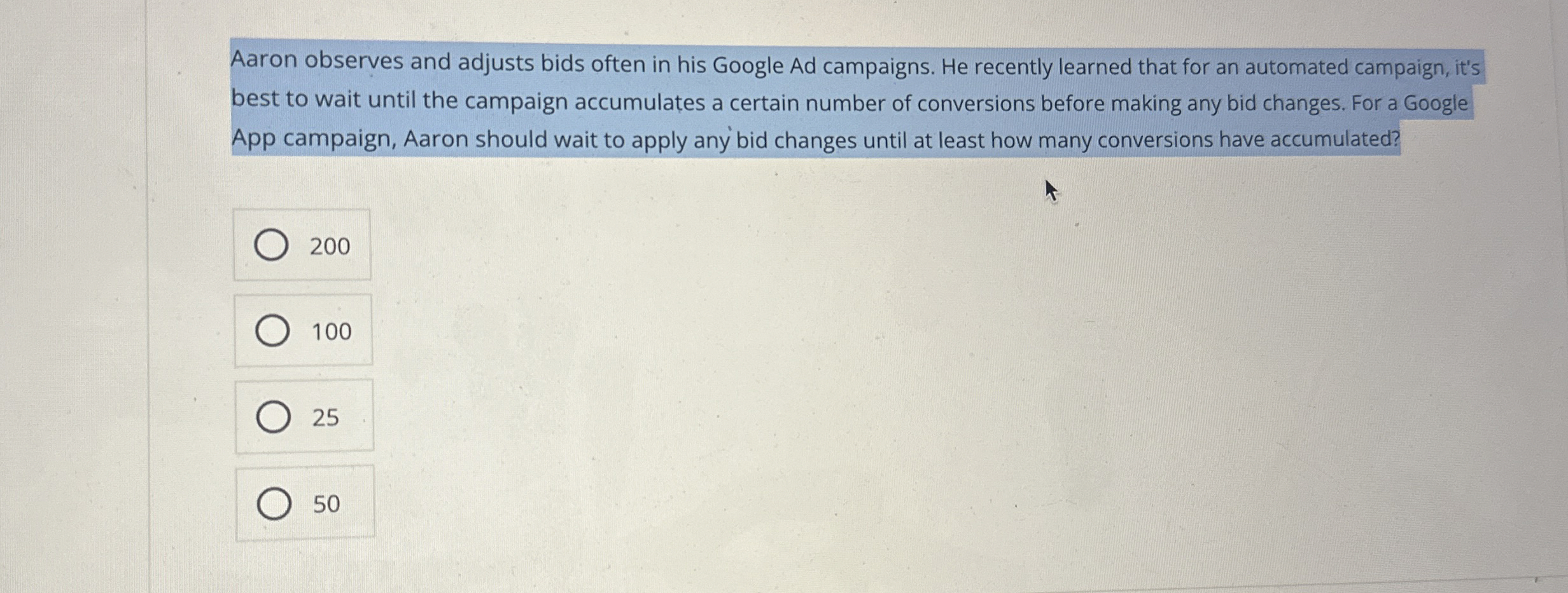 Aaron observes and adjusts bids often in his
