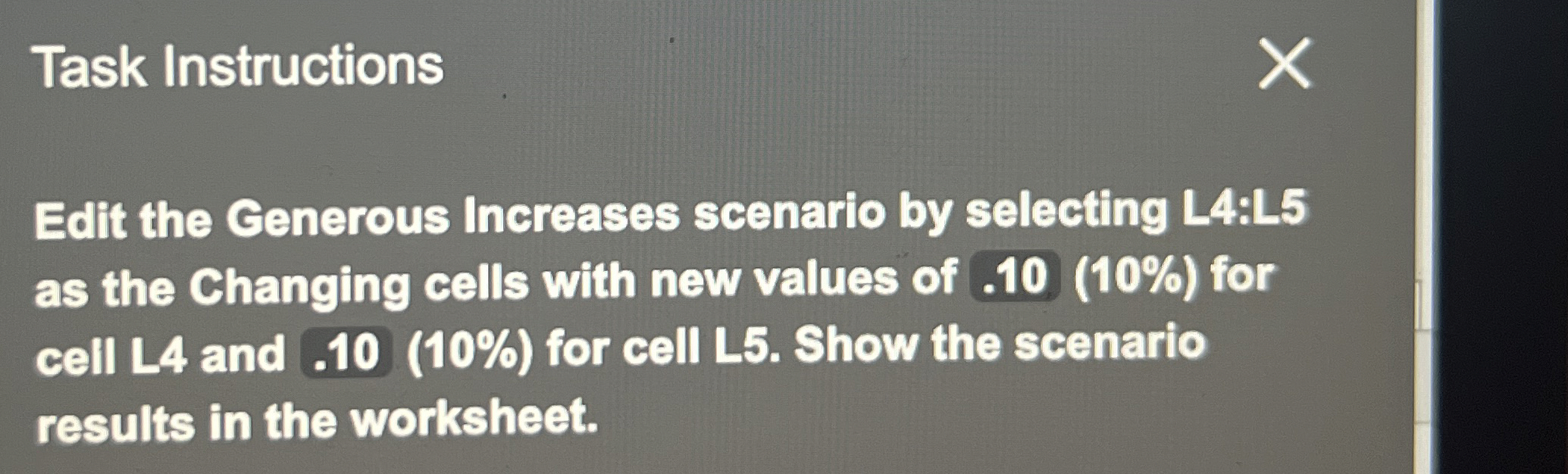 Task Instructions Edit the Generous Increases