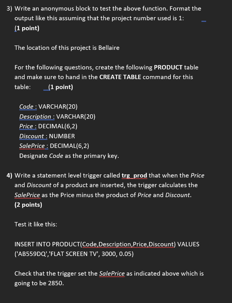 solvefor database course using live oracle sql 3
