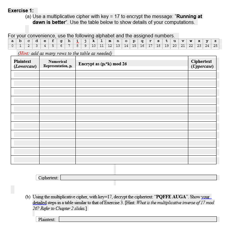 Exercise 1 : Exercise 2 : Given the following