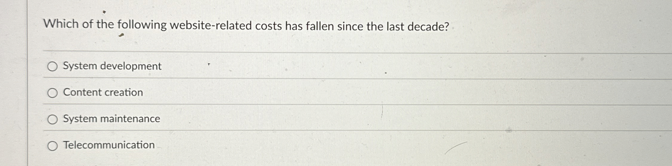 Which of the following website - related costs