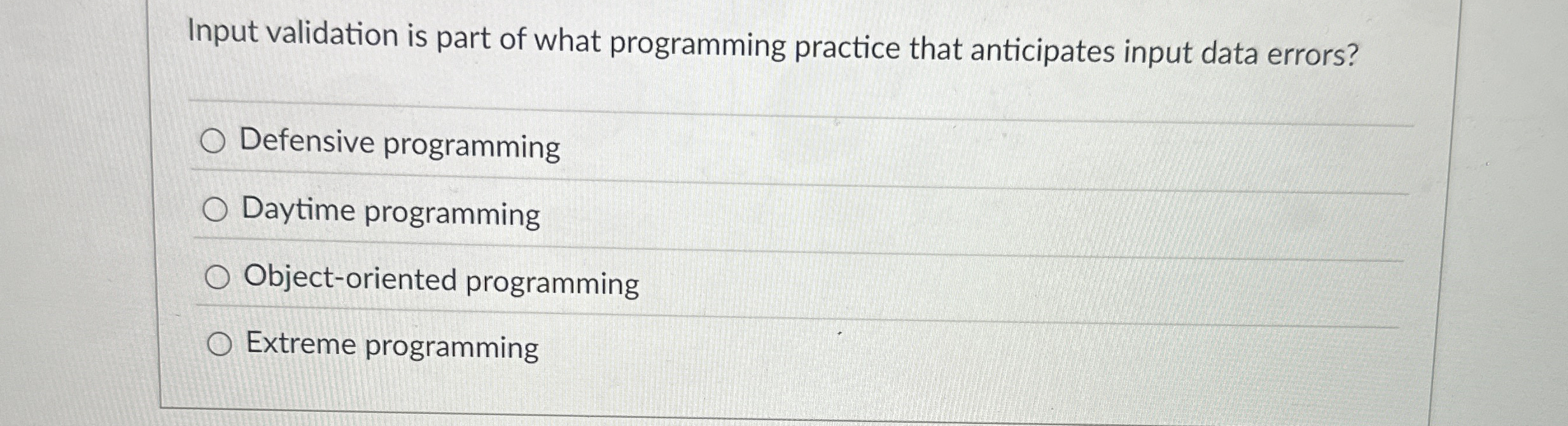 Input validation is part of what programming