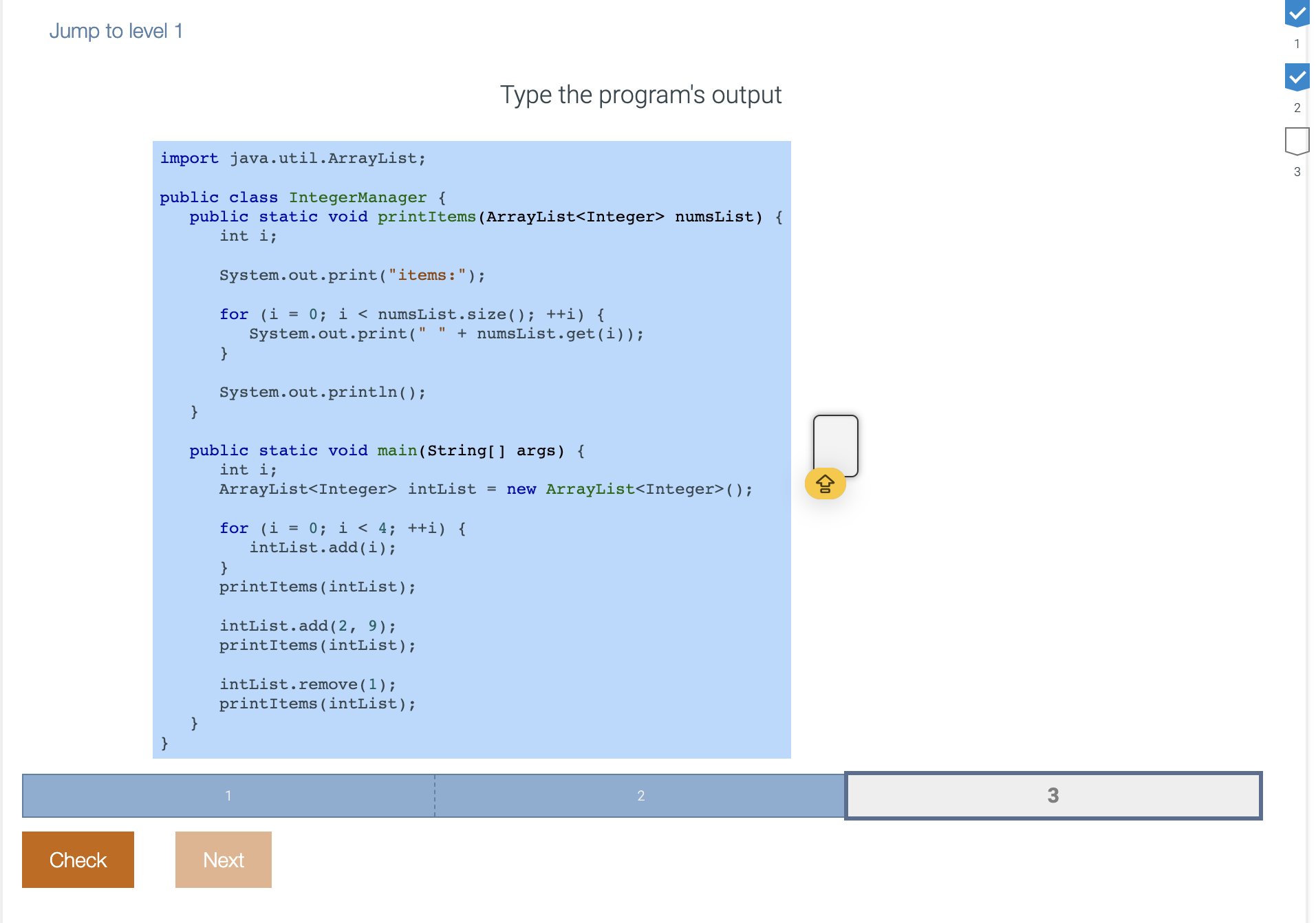 Type the program's output import