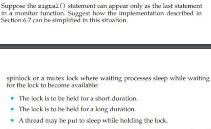 Suppose the signal ( ) statement can appear only