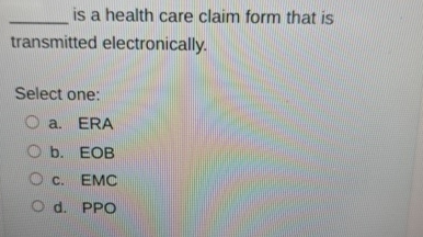 is a health care claim form that is transmitted