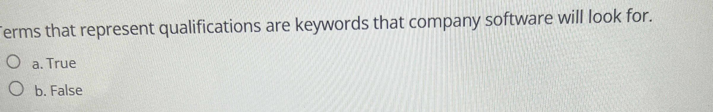 terms that represent qualifications are keywords
