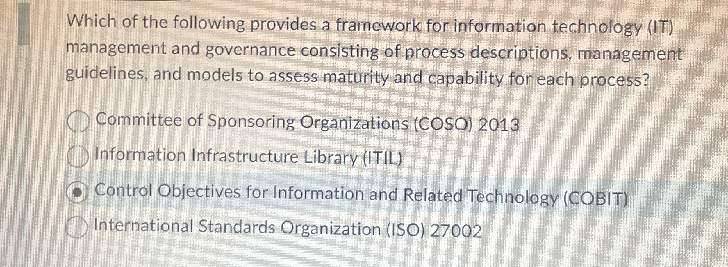 Which of the following provides a framework for