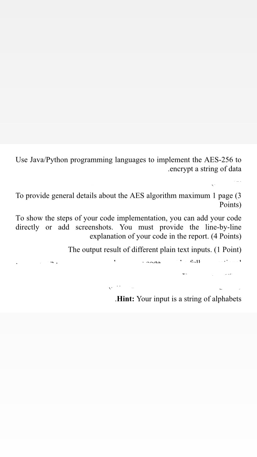 Use Java / Python programming languages to