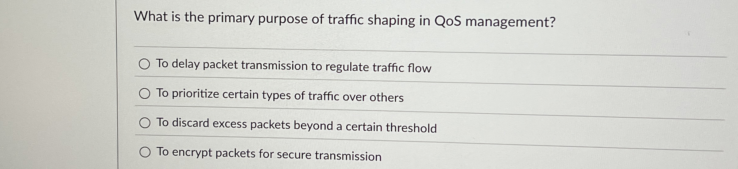 What is the primary purpose of traffic shaping in