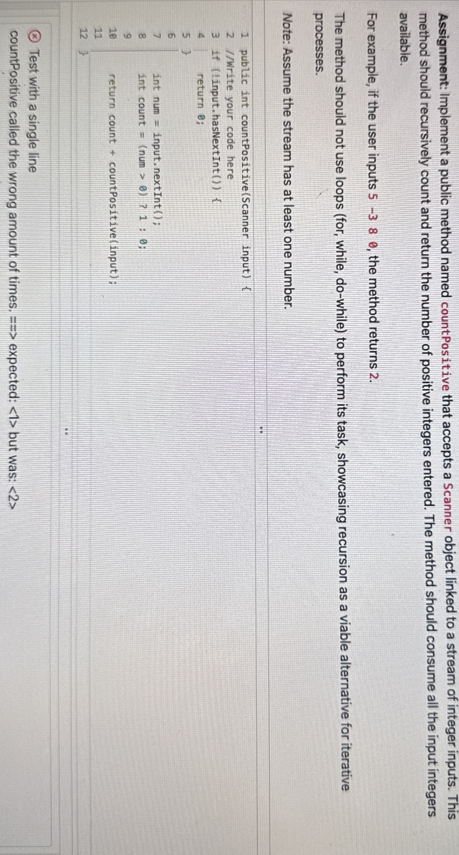 Assignment: Implement a public method named