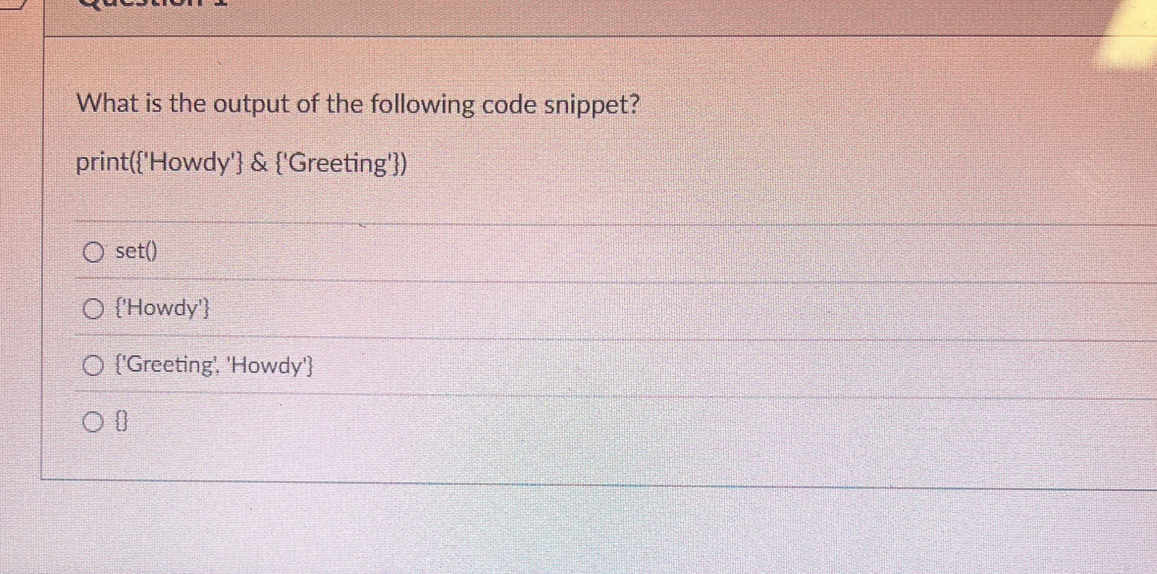 What is the output of the following code snippet?