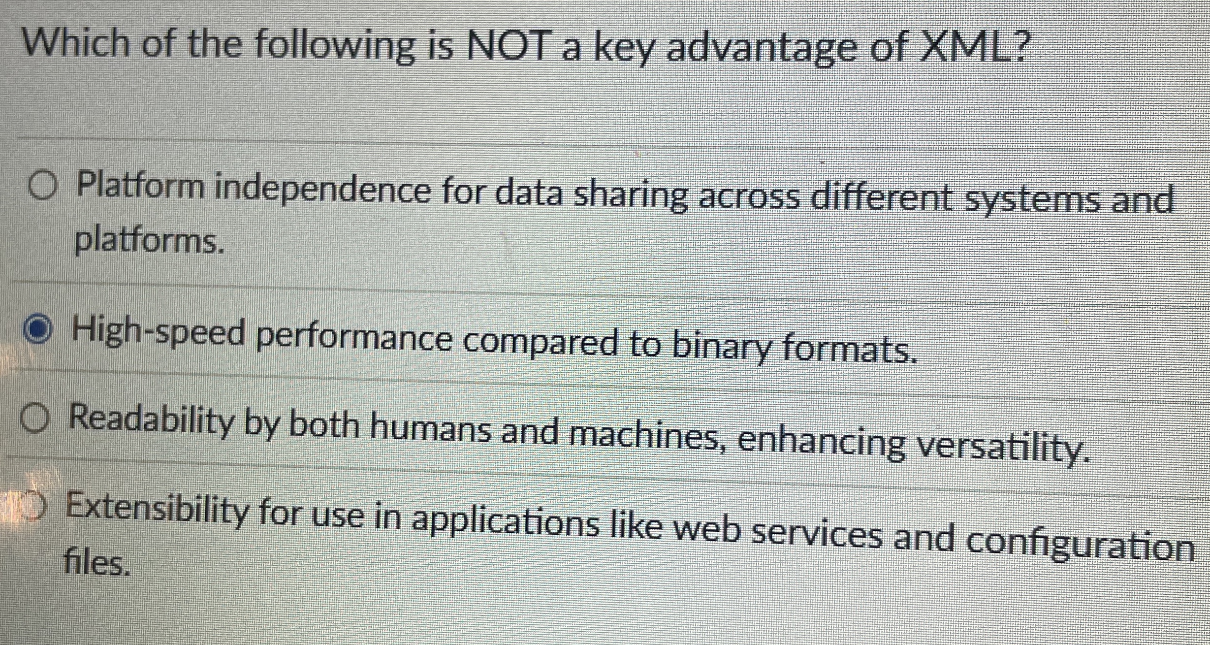 Which of the following is NOT a key advantage of