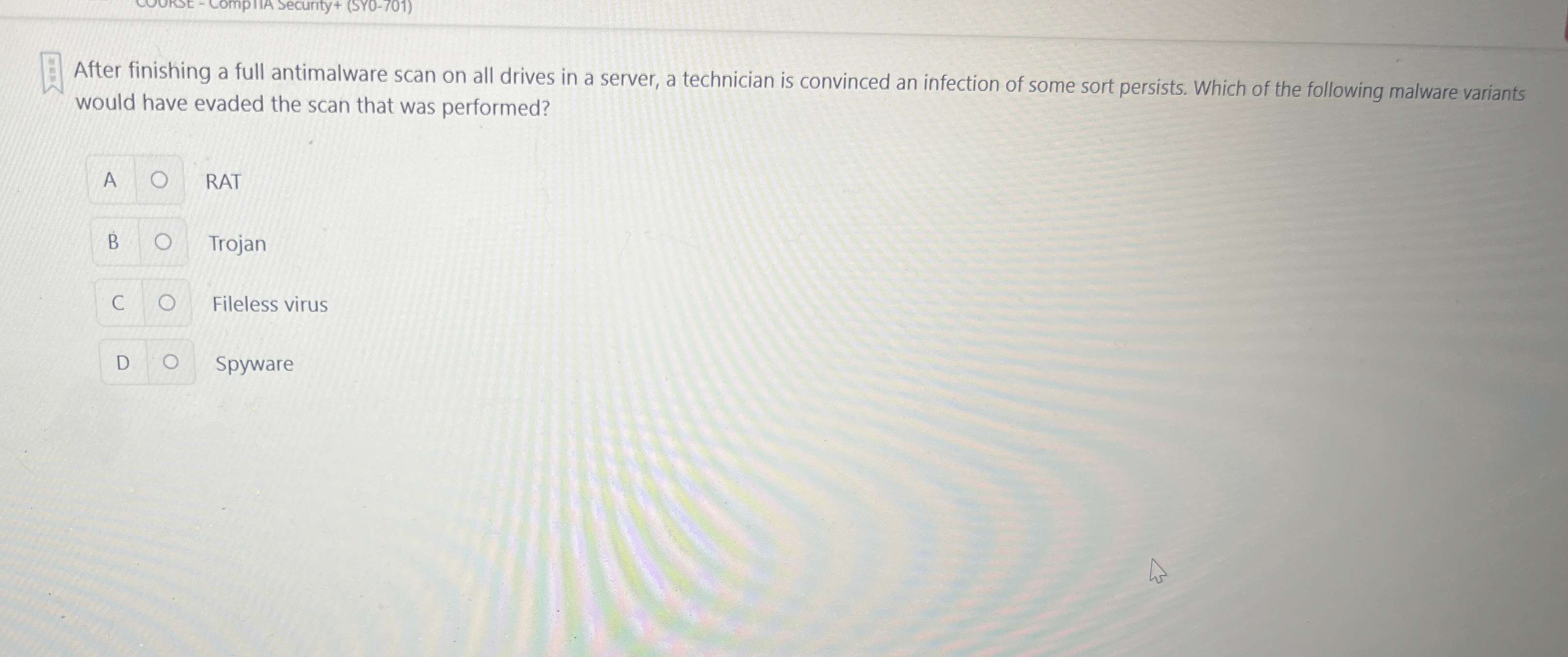 After finishing a full antimalware scan on all