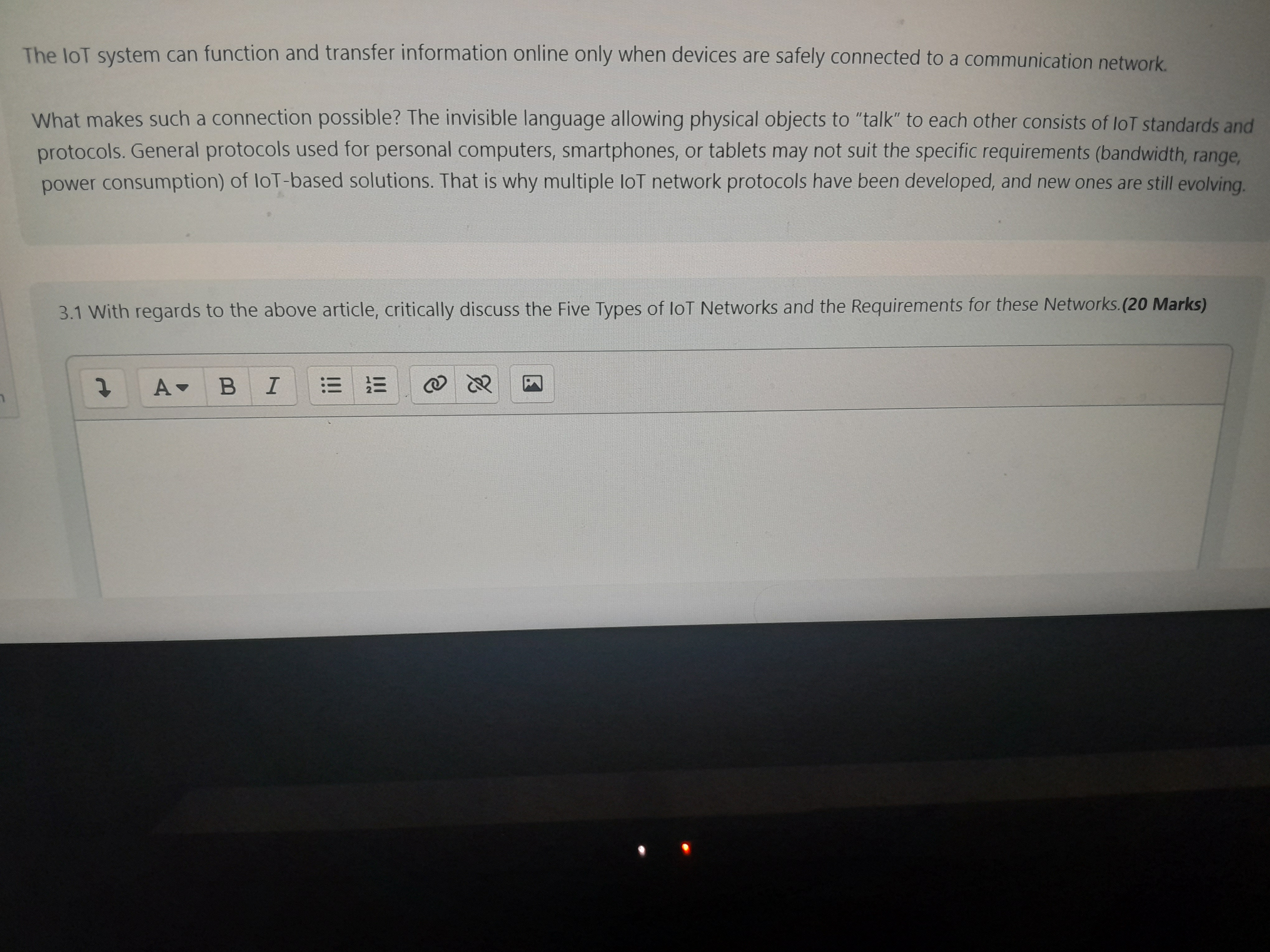 The loT system can function and transfer