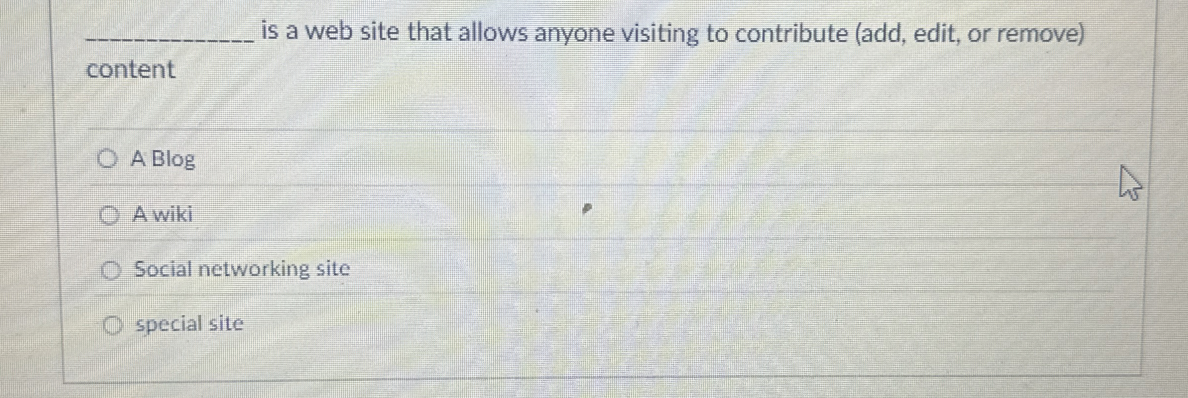 q , is a web site that allows anyone visiting to