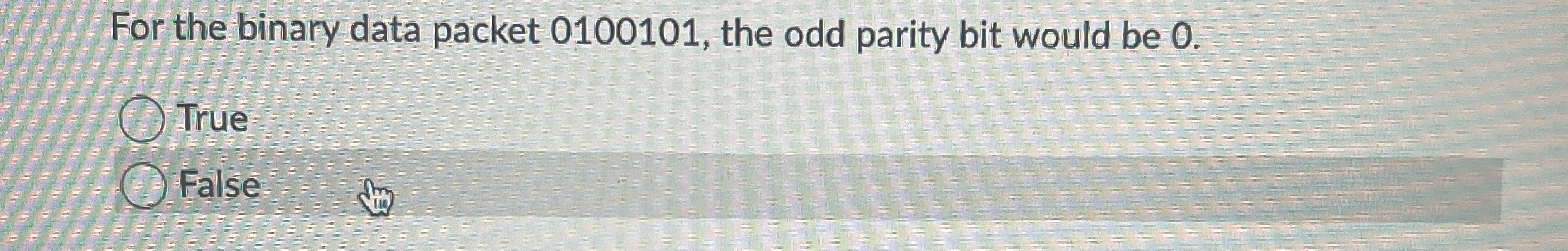 For the binary data packet 0 1 0 0 1 0 1 , the