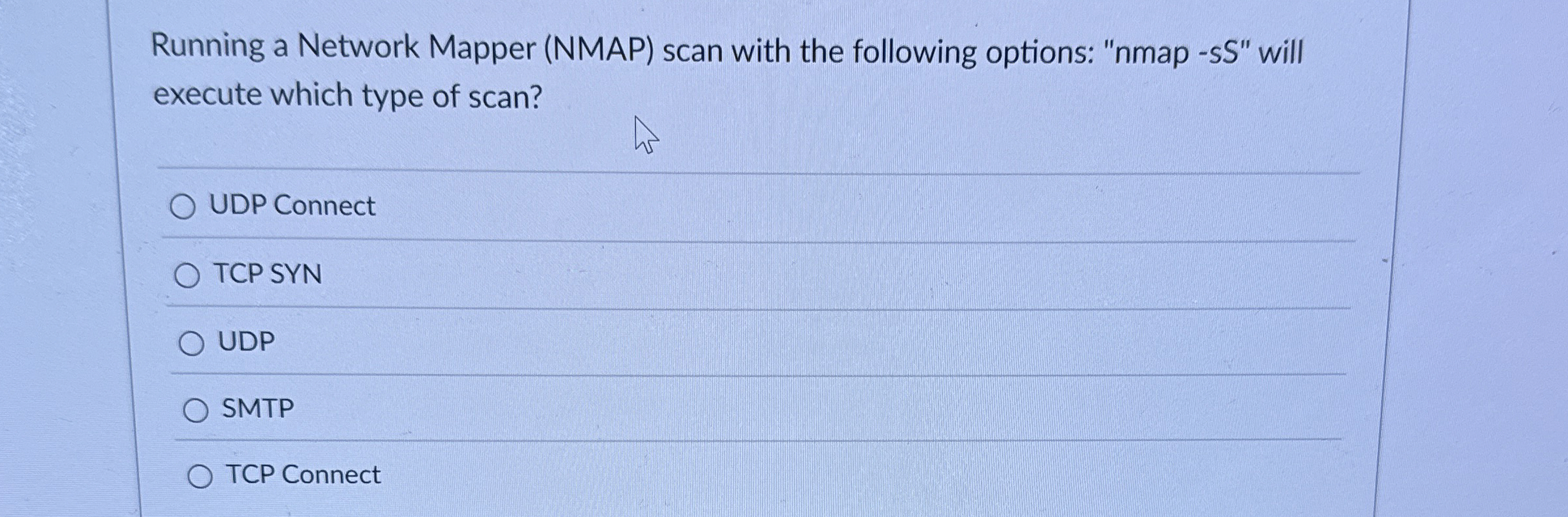 Running a Network Mapper ( NMAP ) scan with the