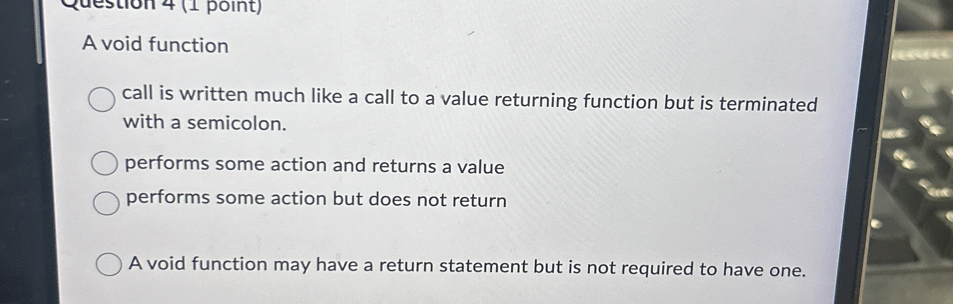 A void function call is written much like a call