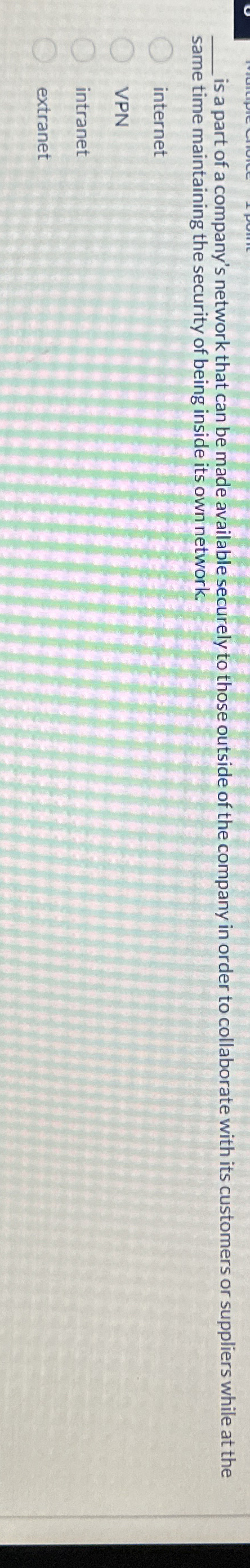 q , is a part of a company's network that can be