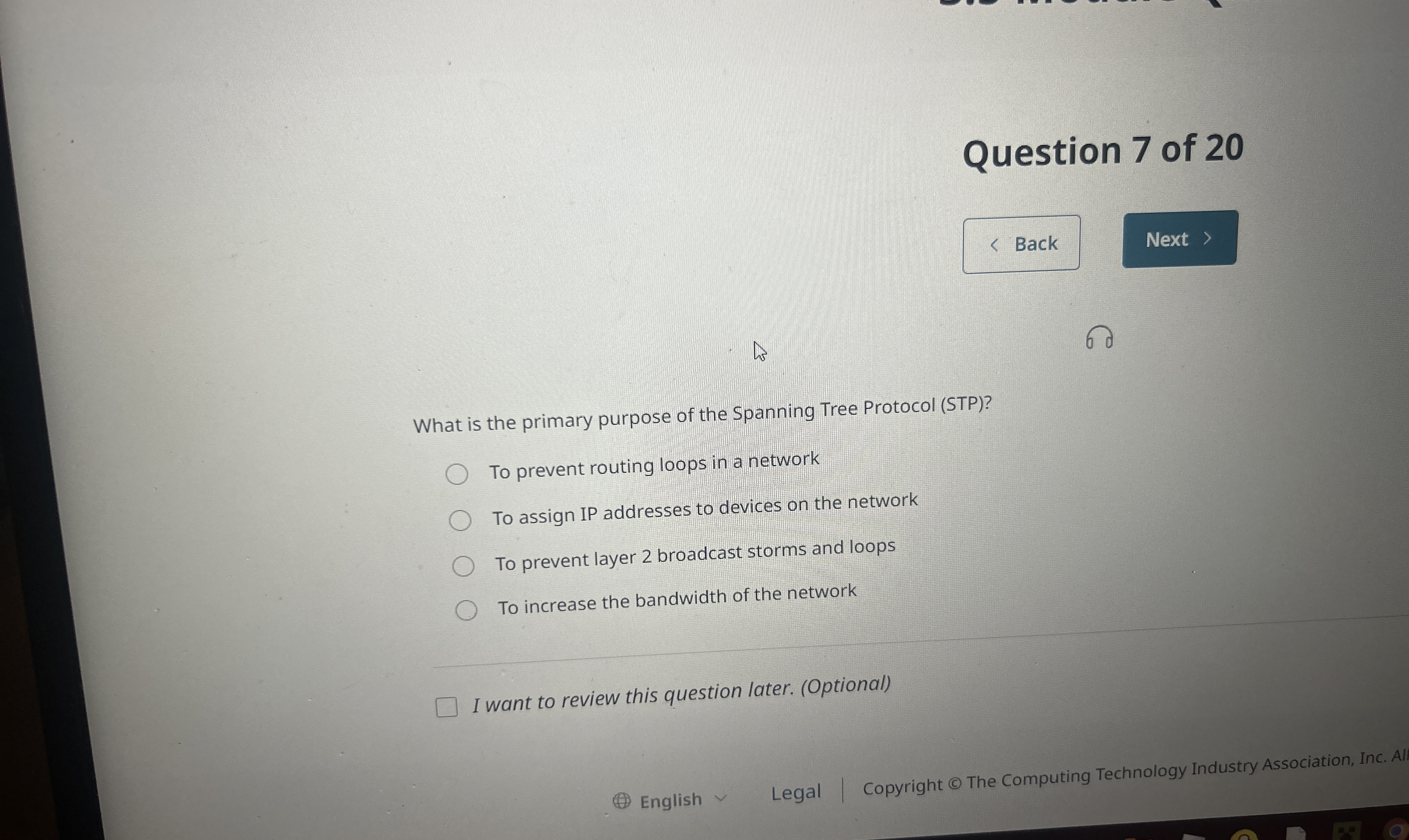 Question 7 of 2 0 What is the primary purpose of