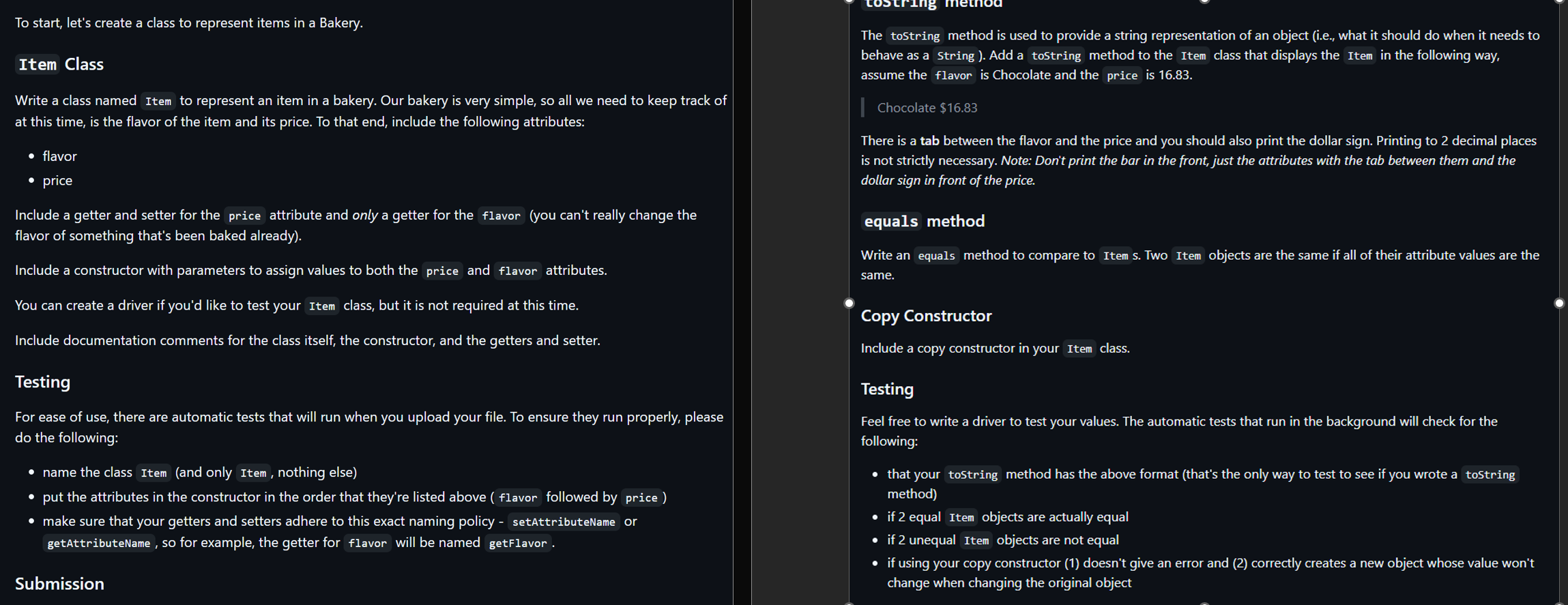 The toString method is used to provide a string