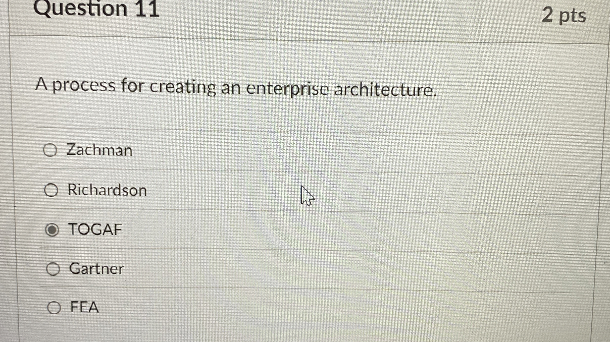 Question 1 1 A process for creating an enterprise
