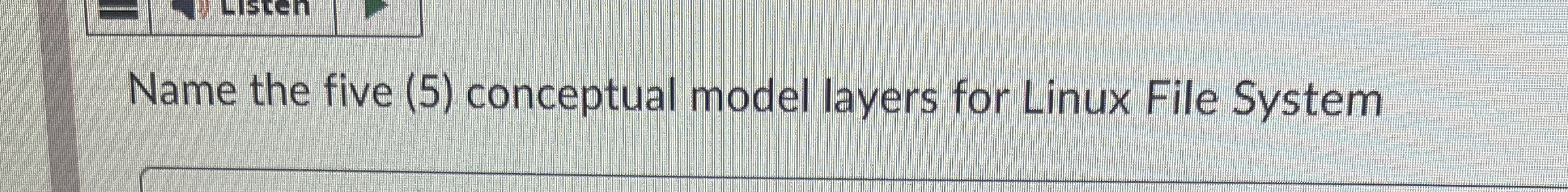 Name the five ( 5 ) conceptual model layers for