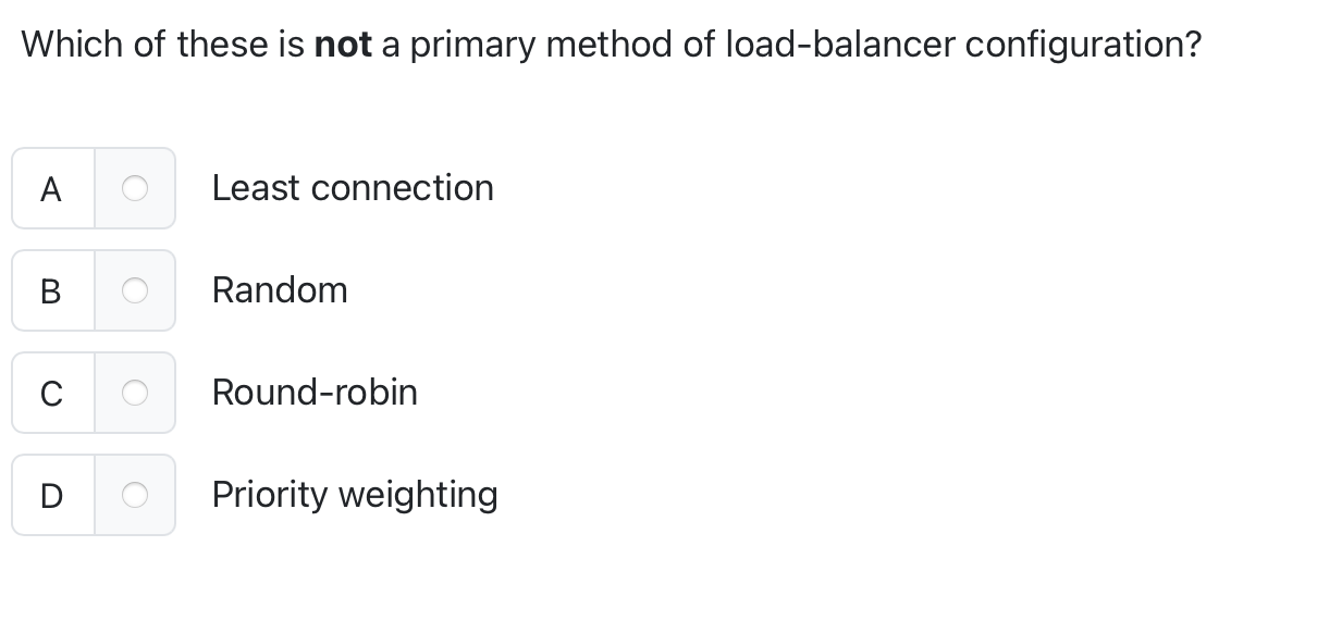 Which of these is not a primary method of load -