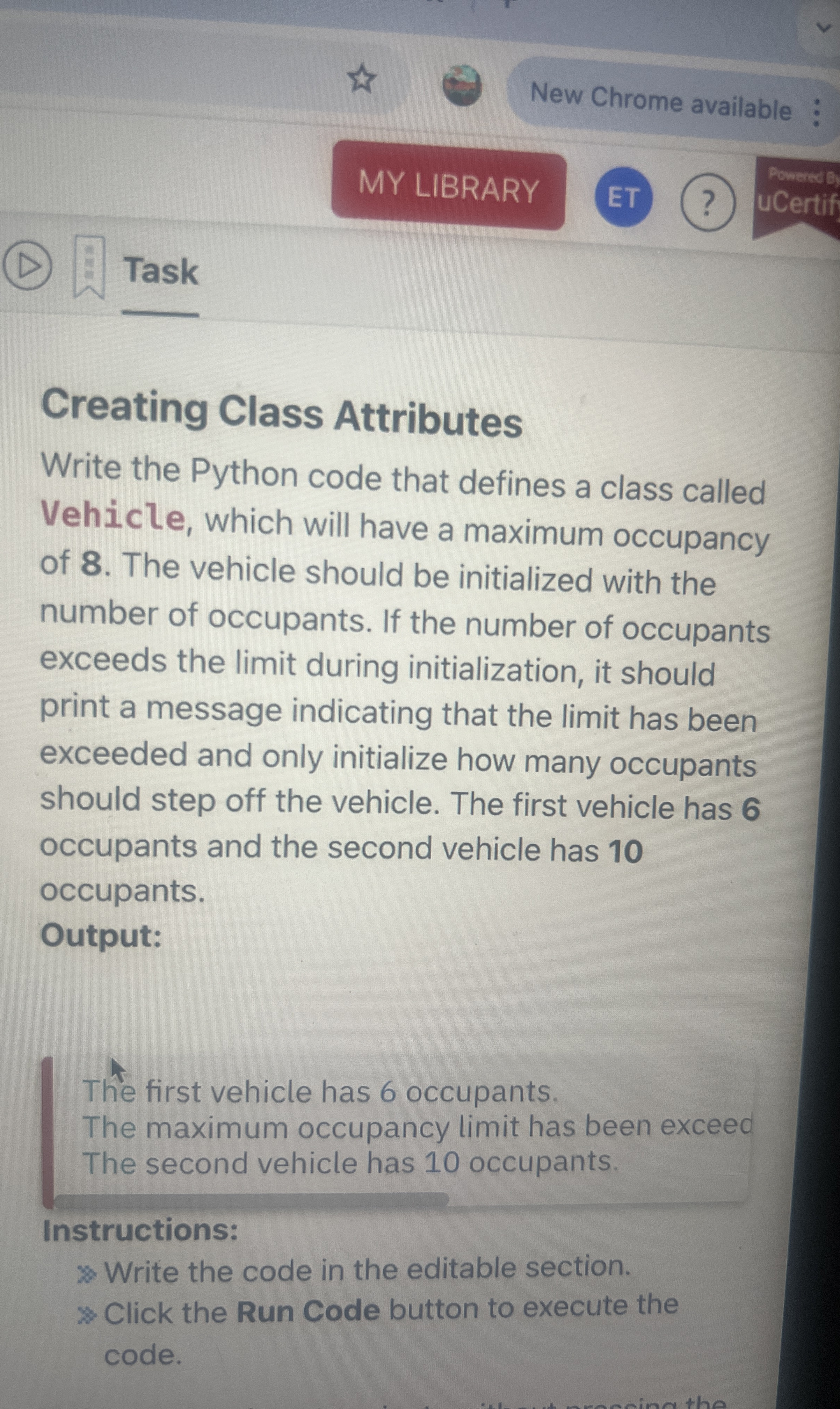 Overriding Methods Write the Python code to