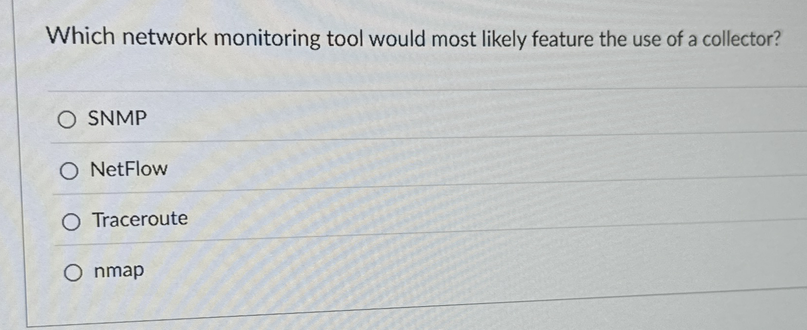 Which network monitoring tool would most likely