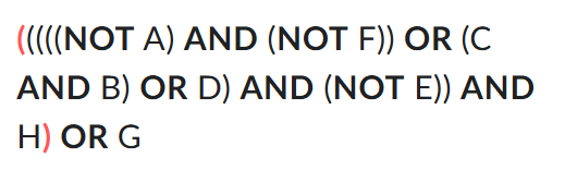 Evaluate the expression if inputs A , B , E , H ,