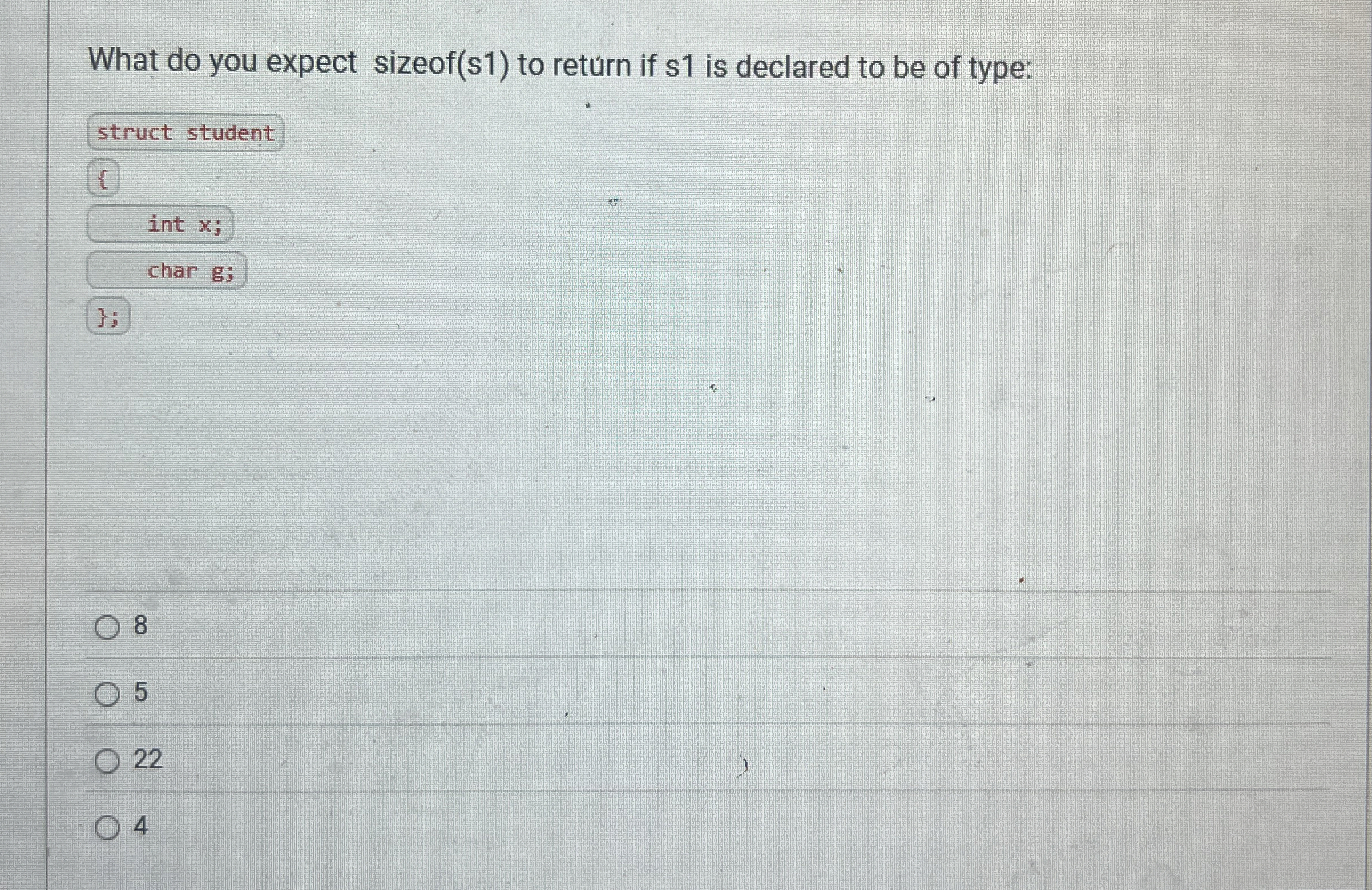 What do you expect sizeof ( s 1 ) to return if s