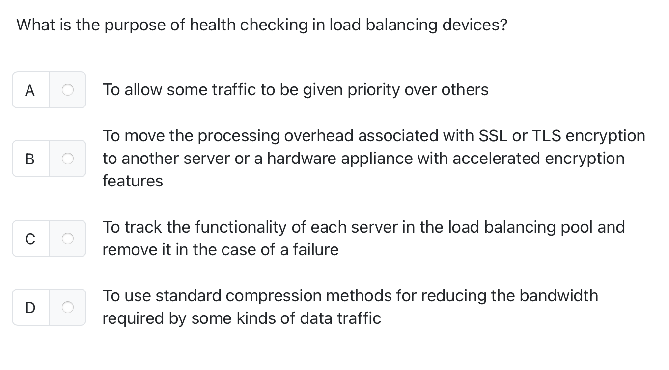 What is the purpose of health checking in load
