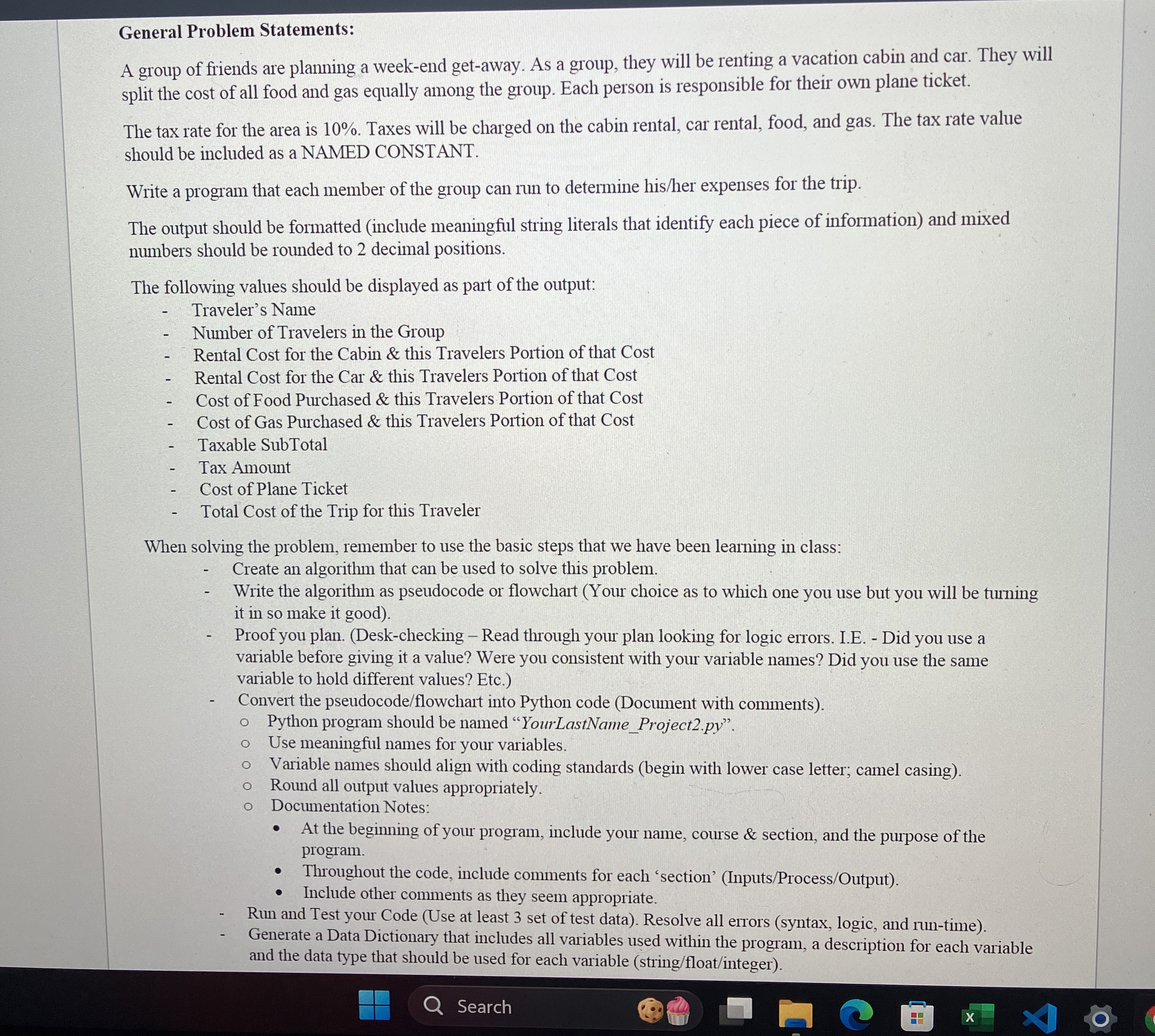 General Problem Statements: A group of friends